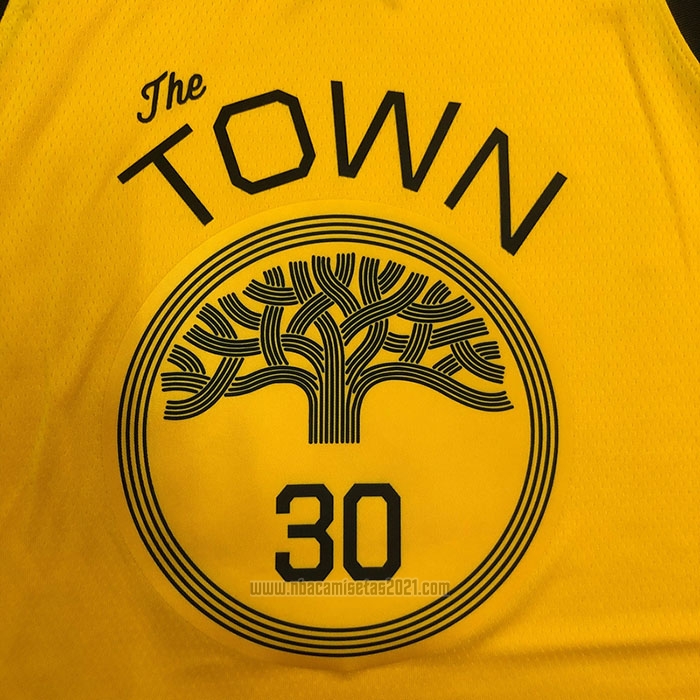Camiseta Golden State Warriors Stephen Curry #30 Earned Amarillo